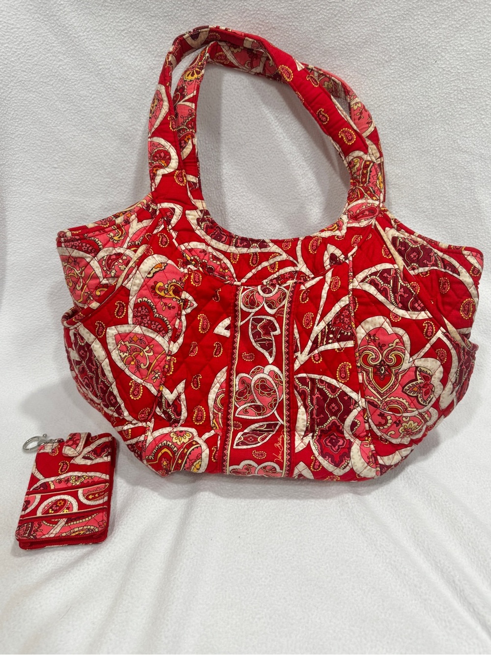 Vera Bradley Red Quilted Paisley Shoulder Bag